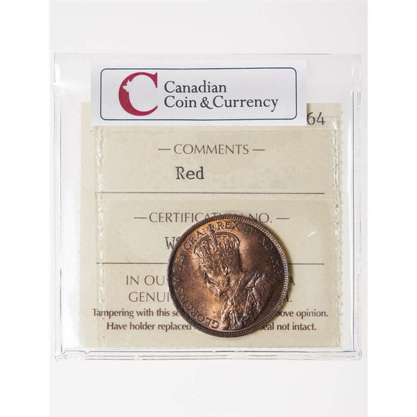 NFLD 1 cent 1917C  ICCS MS-64