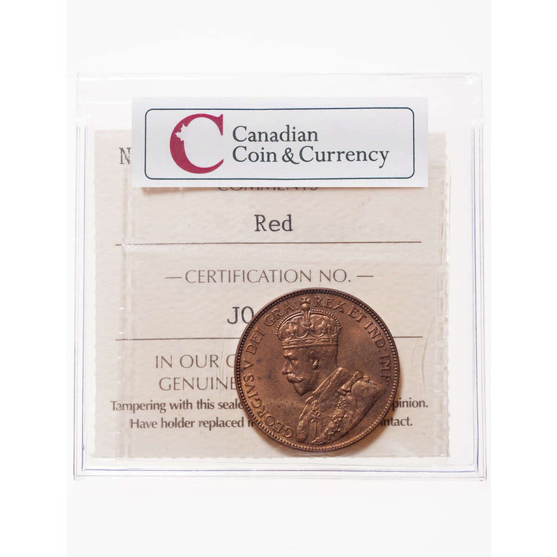 NFLD 1 cent 1936 Red ICCS MS-65