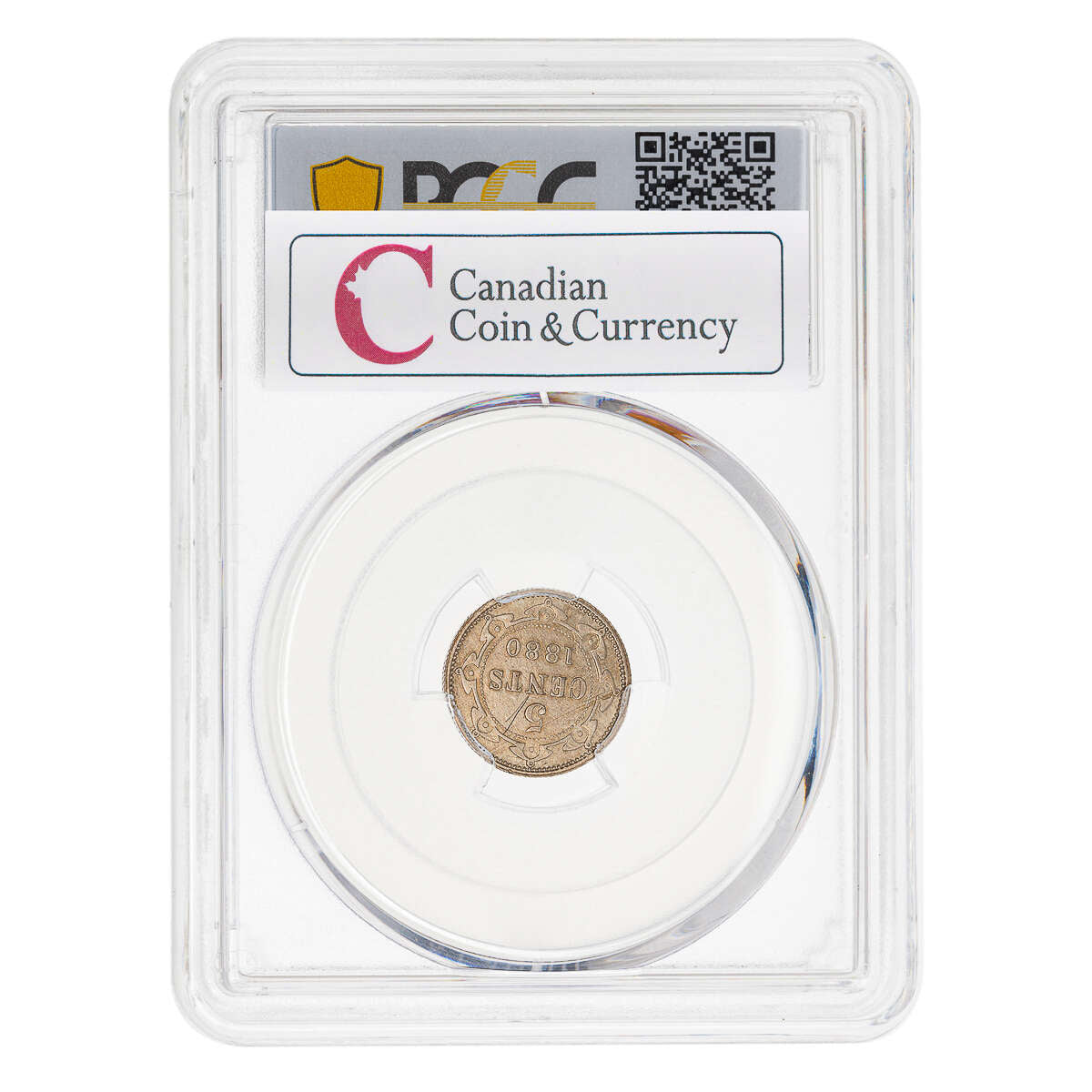 NFLD 5 cent 1880  PCGS AU-50