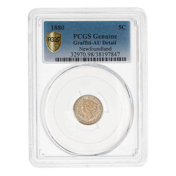 NFLD 5 cent 1880  PCGS AU-50