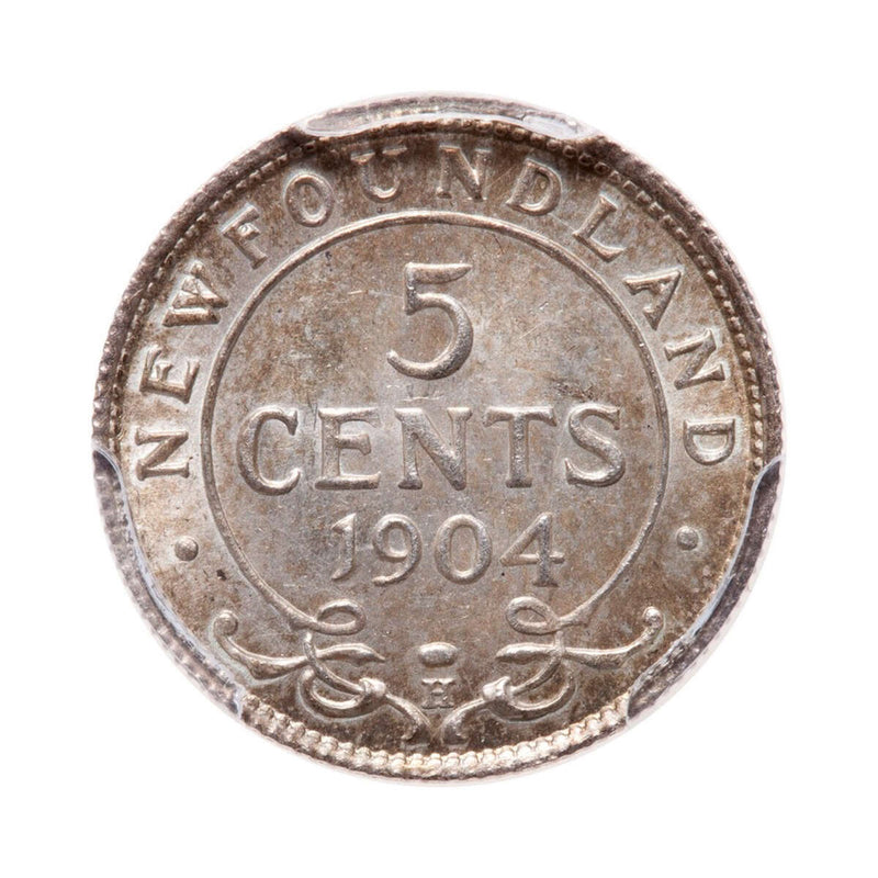 NFLD 5 cent 1904H  PCGS MS-65