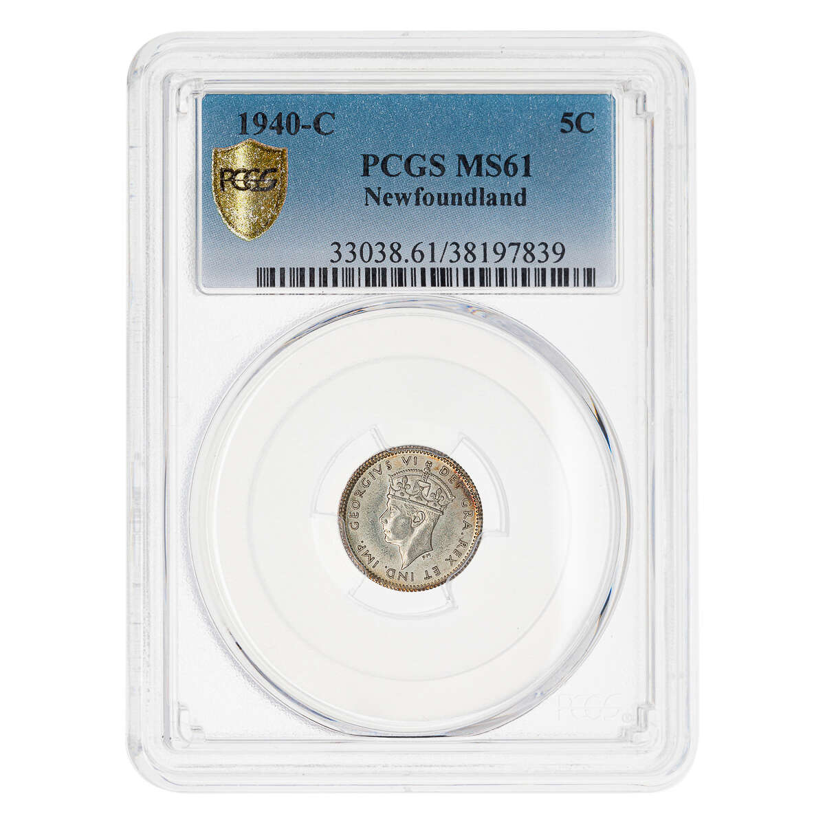 NFLD 5 cent 1940C  PCGS MS-61