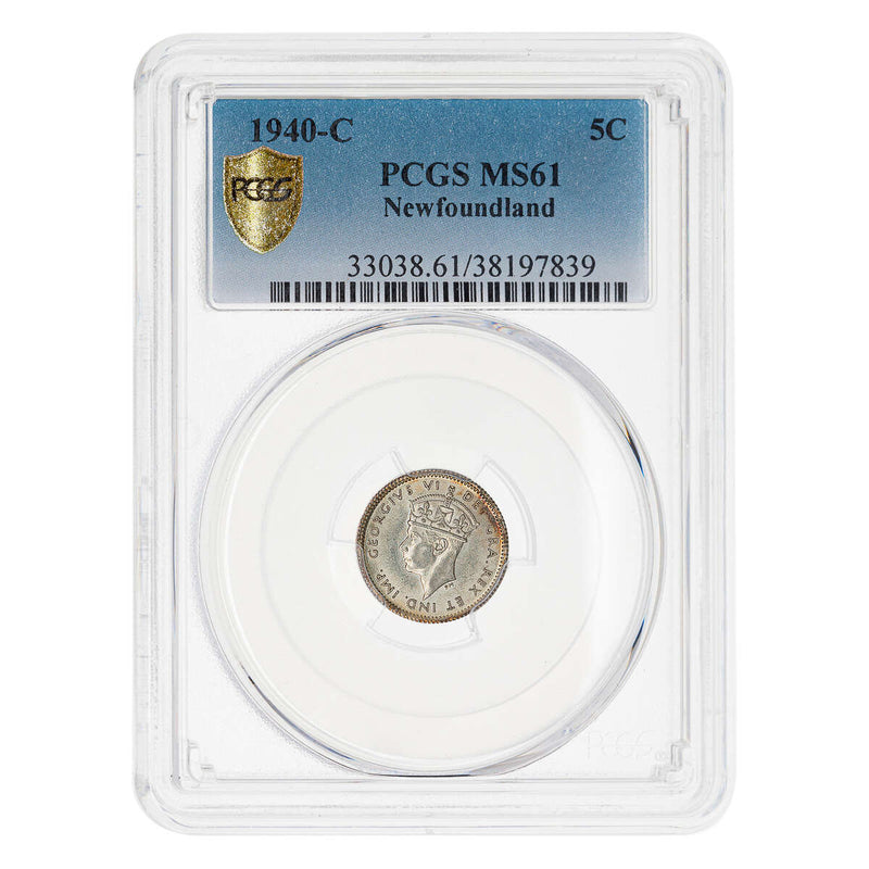 NFLD 5 cent 1940C  PCGS MS-61