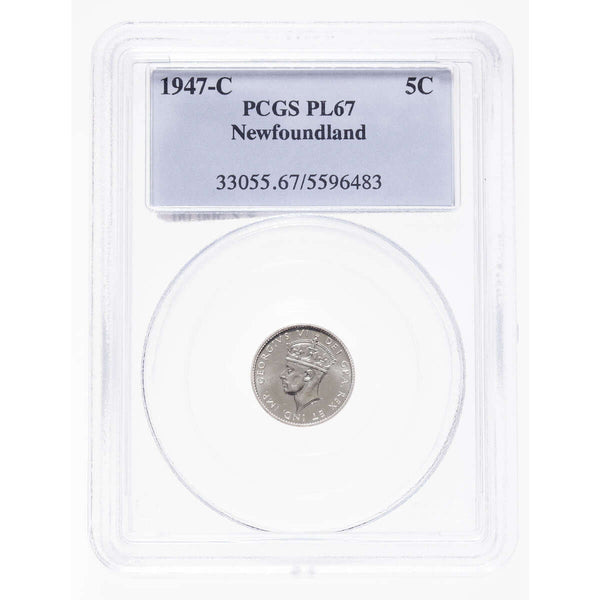 NFLD 5 cent 1947C  PCGS PL-67