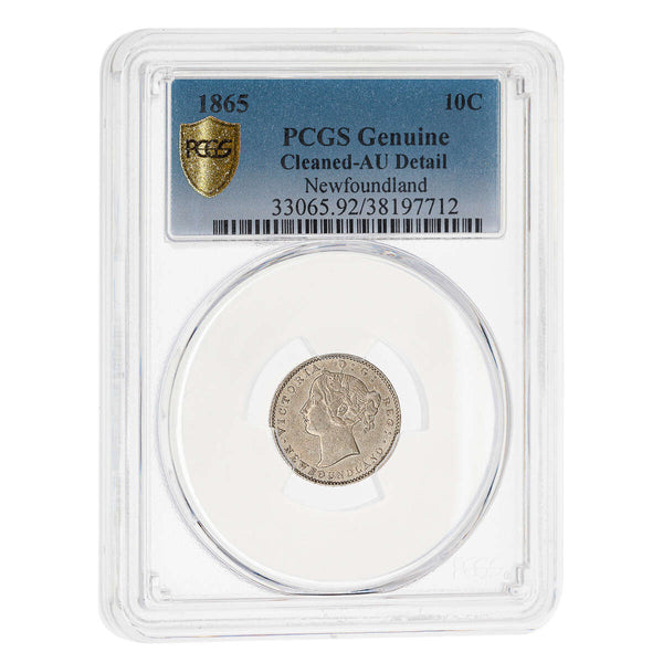 NFLD 10 cent 1865  PCGS AU-50