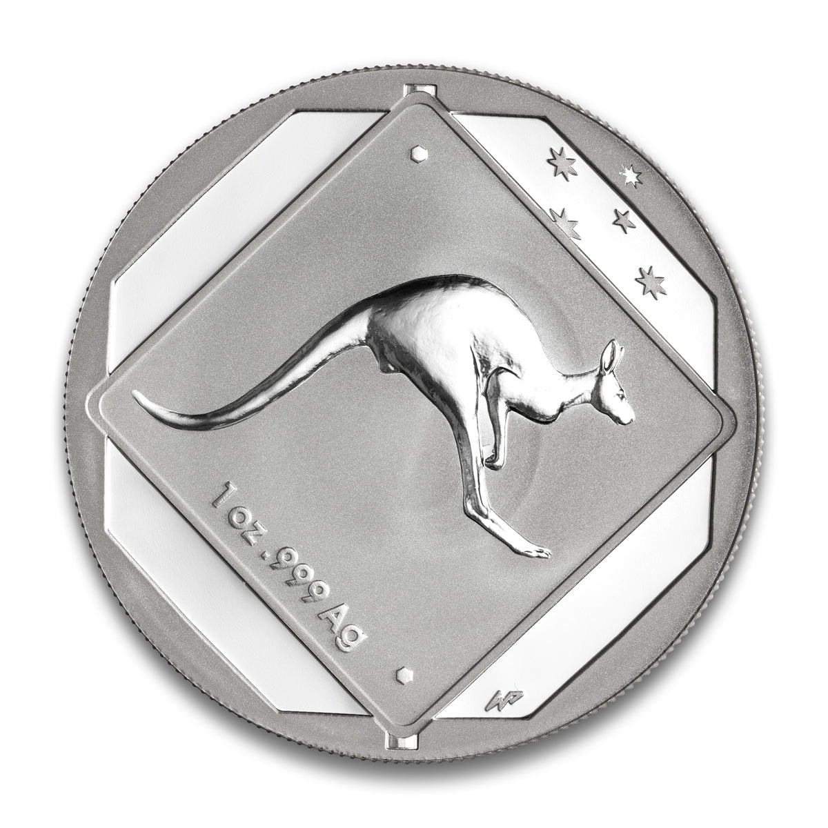 2013 $1 Australian Road Sign Series: Kangaroo Road Sign - Pure Silver Coin