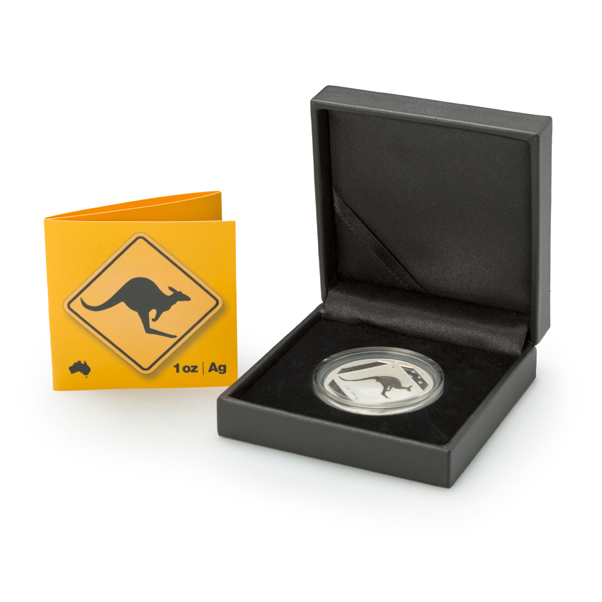 2013 $1 Australian Road Sign Series: Kangaroo Road Sign - Pure Silver Coin