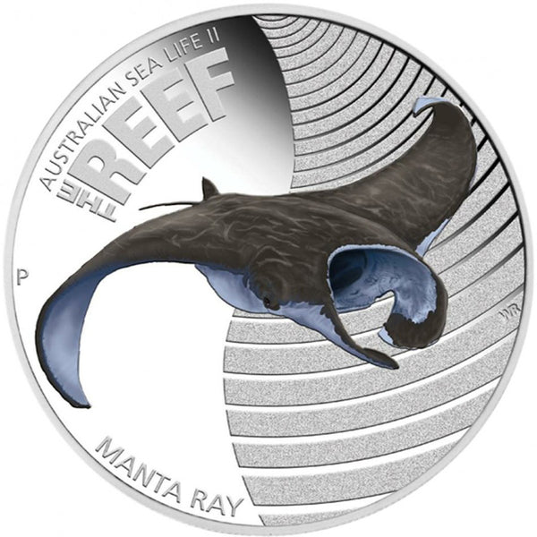 2012 50 Cent Australian Sea Life II - The Reef: Manta Ray - Pure Silver Coin