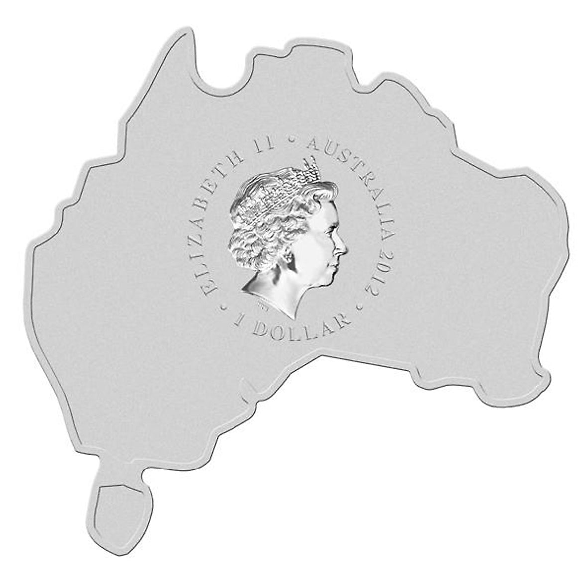 2012 $1 Australian: Emu Map Shaped Coin