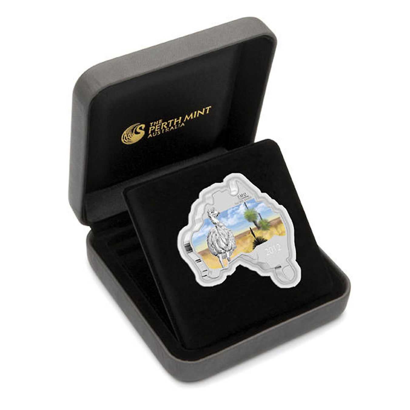 2012 オーストラリア　　エミュー　Map Shape 2012 $1 Australian: Emu Map Shaped Coin