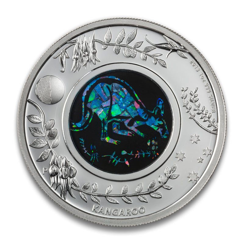 2013 $1 Australian Opal Series: The Kangeroo - Fine Silver Coin