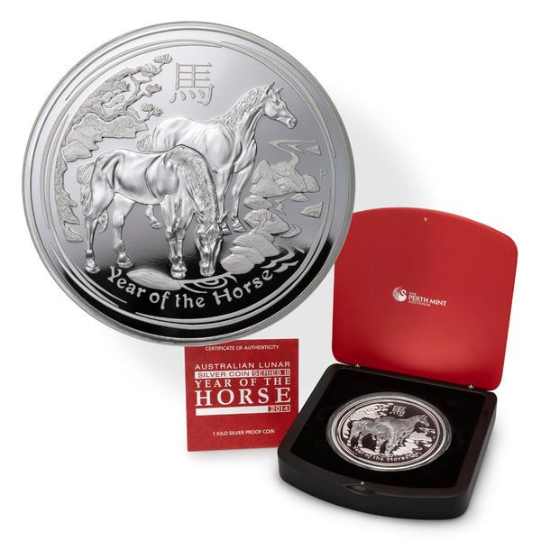 2014 $30 Australian Lunar Silver Coin Series: Year of the Horse - Fine Silver Coin