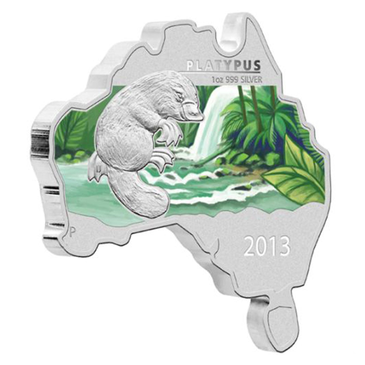 2013 $1 Australian: Platypus Map Shaped Coin