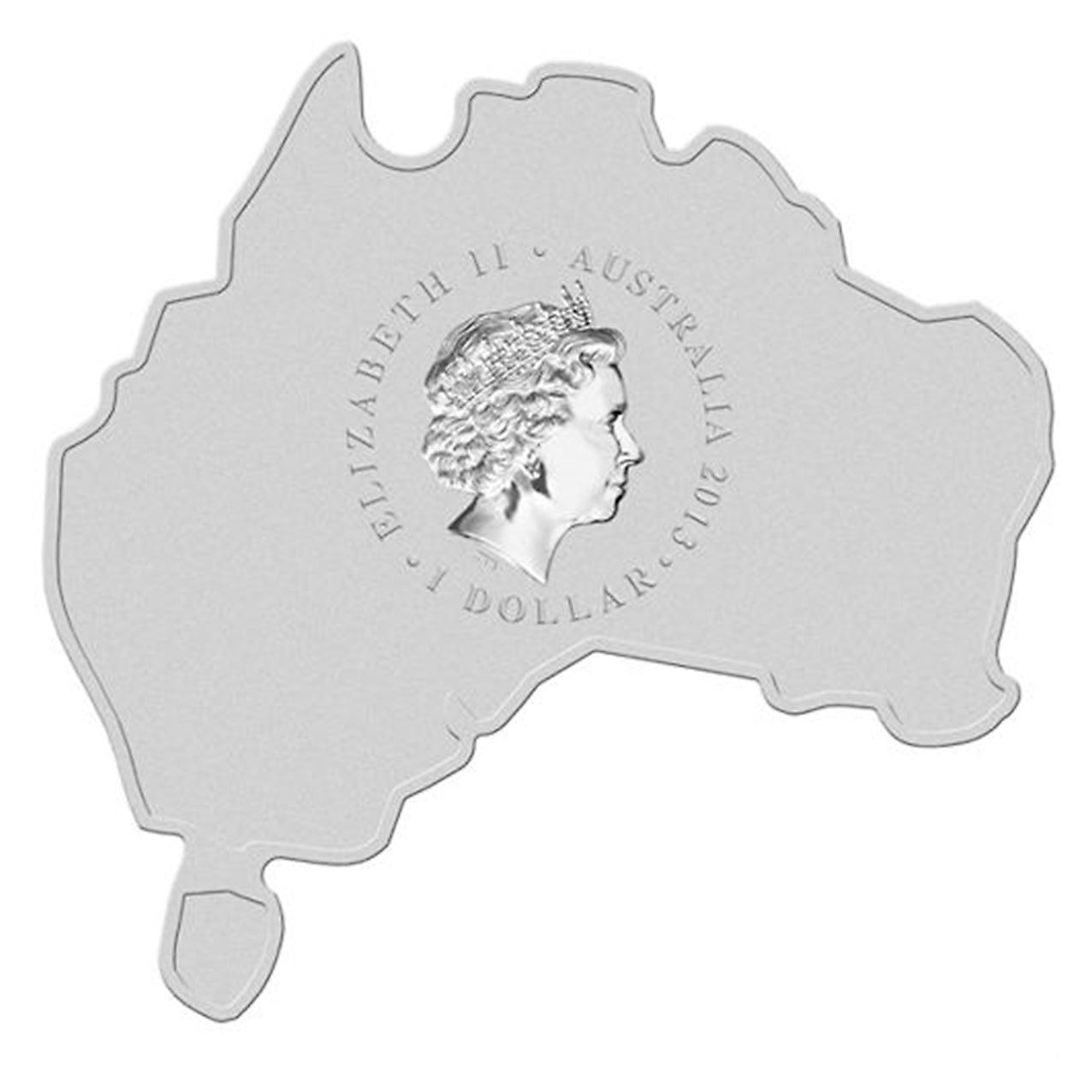 2013 $1 Australian: Platypus Map Shaped Coin