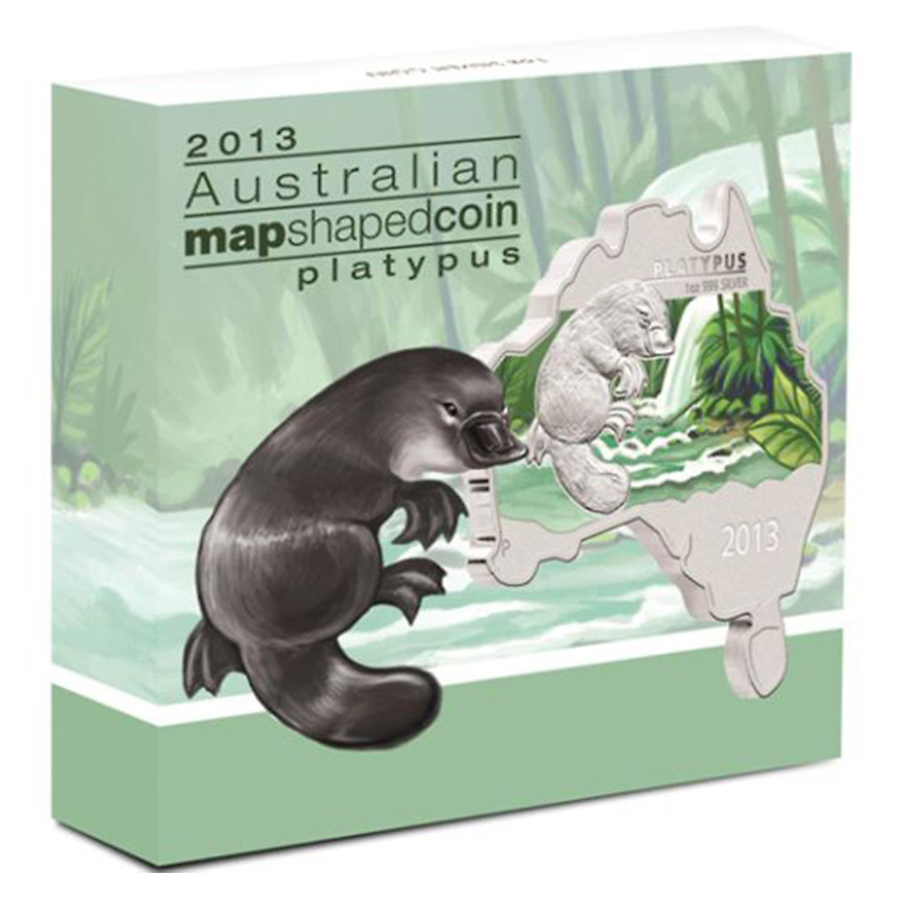 2013 $1 Australian: Platypus Map Shaped Coin