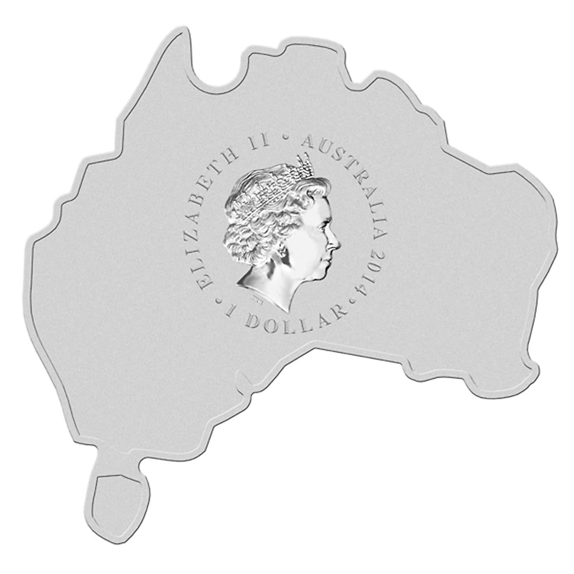 2014 $1 Australian Koala Map Shaped - Pure Silver Coin