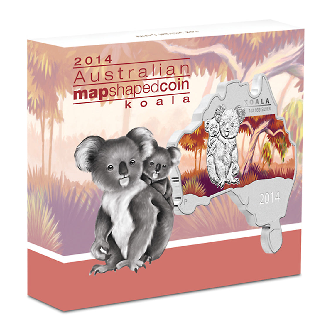 2014 $1 Australian Koala Map Shaped - Pure Silver Coin