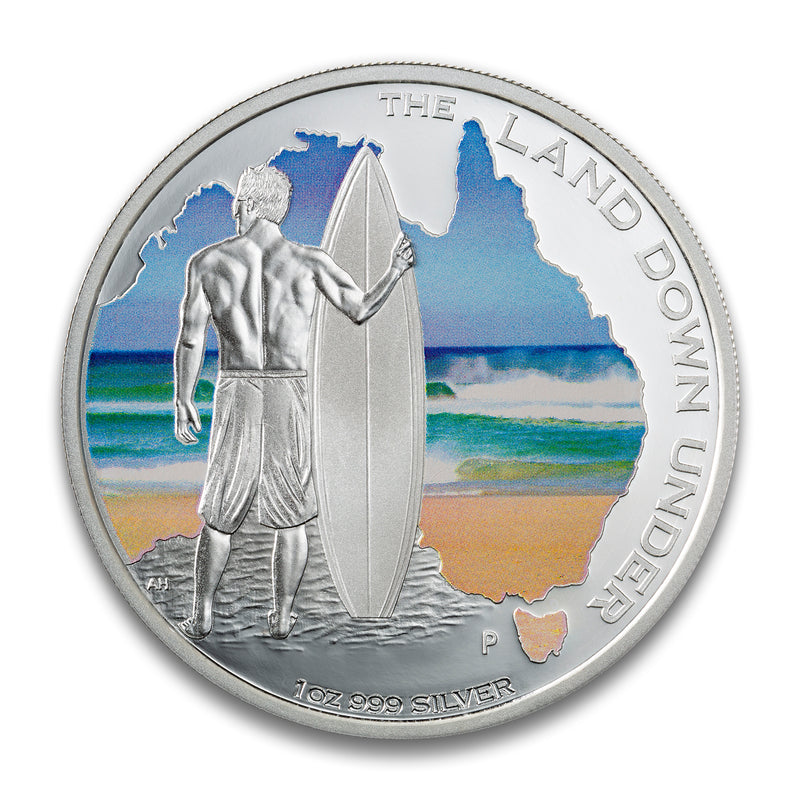 2013 $1 Land Down Under: Ocean and Surf - Fine Silver Coin
