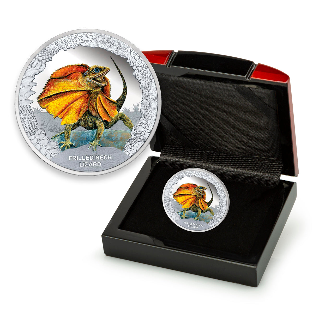 2013 $1 Australia's Remarkable Reptiles: Frilled Neck Lizard - Pure Silver Coin