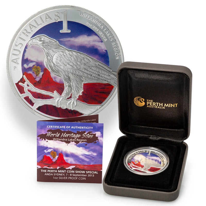 2013 $1 World Heritage Sites: Wilandra Lakes Region - Fine Silver Coin