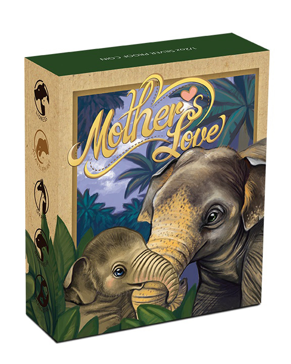 2014 50 Cent Mother's Love: Elephant - Pure Silver Coin