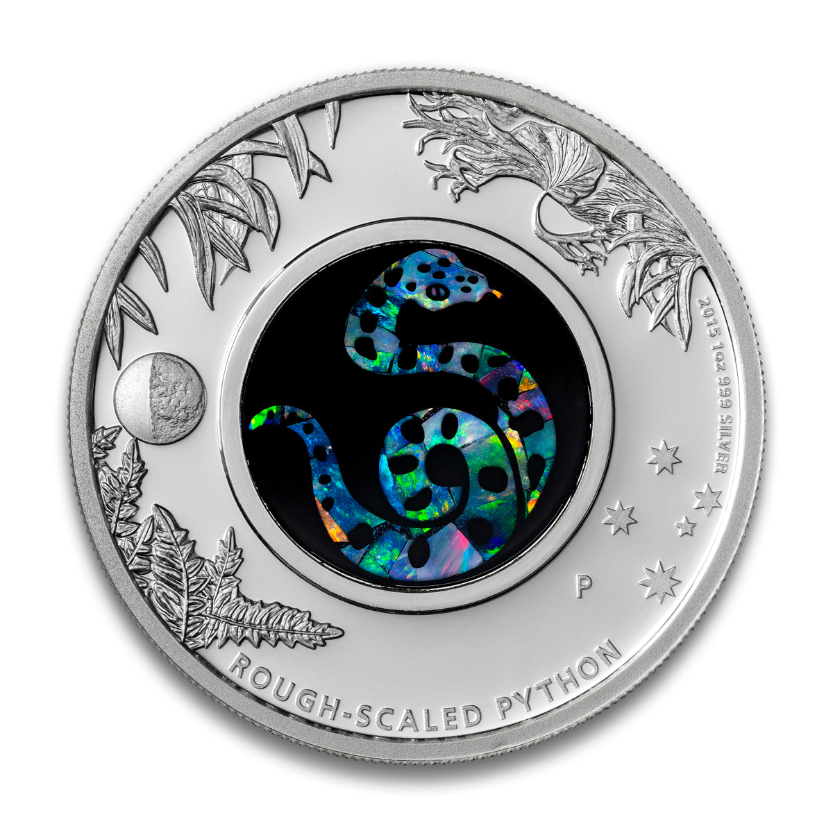 2015 $1 Australian Opal Series: The Rough-Scaled Python - Pure Silver Coin