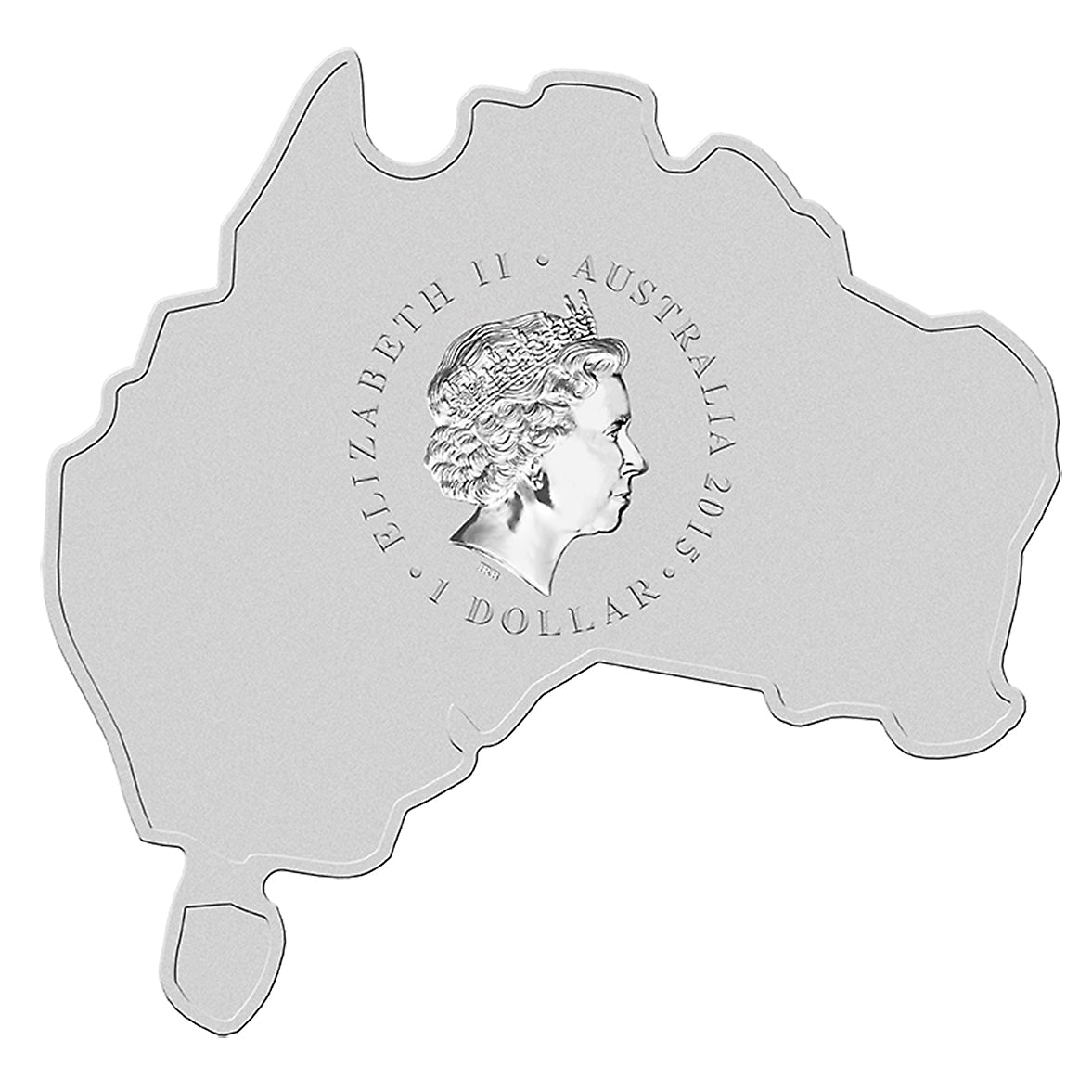 2015 $1 Australian: Redback Map Shaped Coin