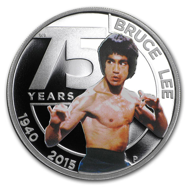 【ズッシリ重いメタル製】BRUCE LEE ブルース・リー (銀) 2015 $1 75th Anniversary of Bruce Lee - Fine Silver Coin