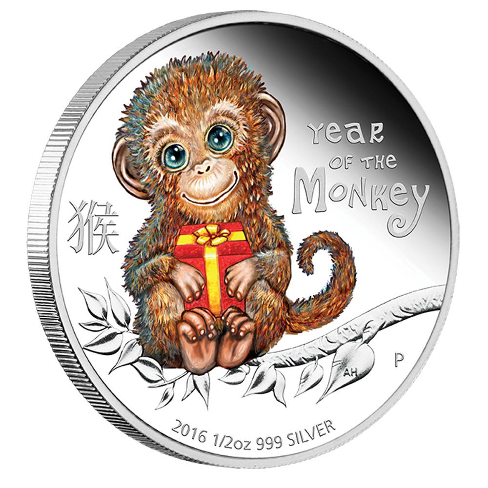 2016 50 Cent Baby Monkey: Year of the Monkey - Pure Silver Coin