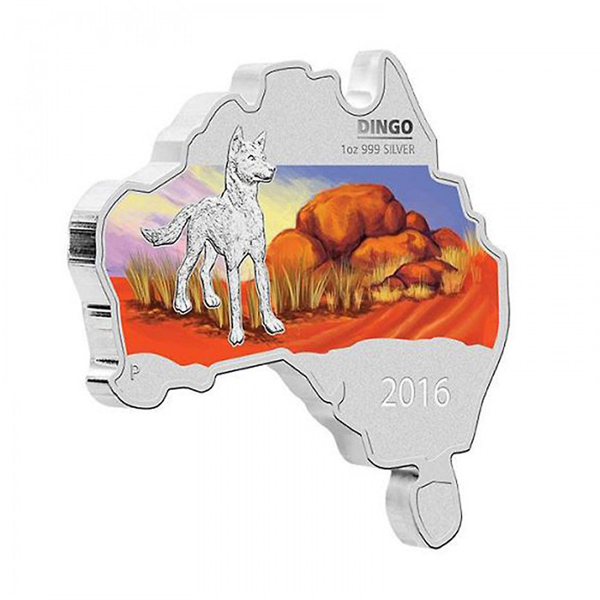 2016 $1 Australian: Dingo Map Shaped Coin