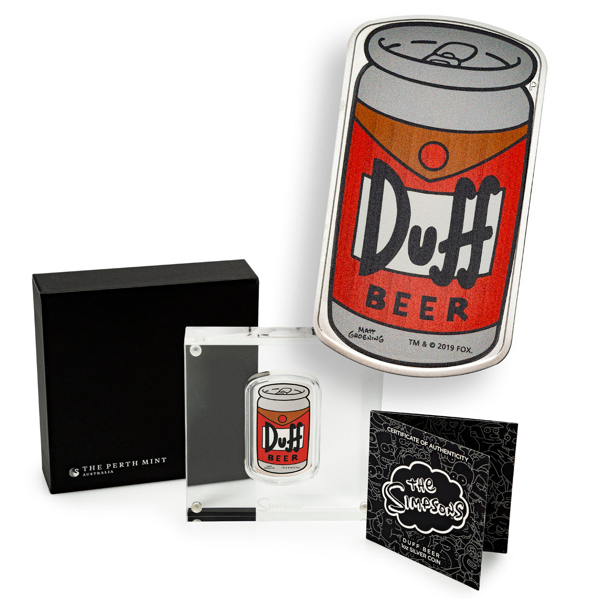 2019 $1 The Simpsons: Duff Beer - Fine Silver Coin