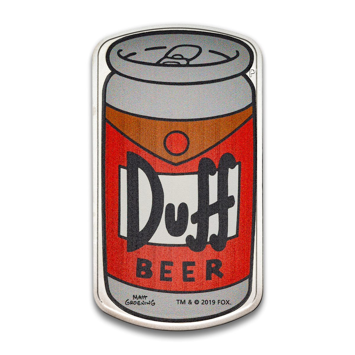 2019 $1 The Simpsons: Duff Beer - Fine Silver Coin