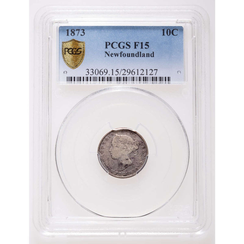 NFLD 10 cent 1873  PCGS F-15