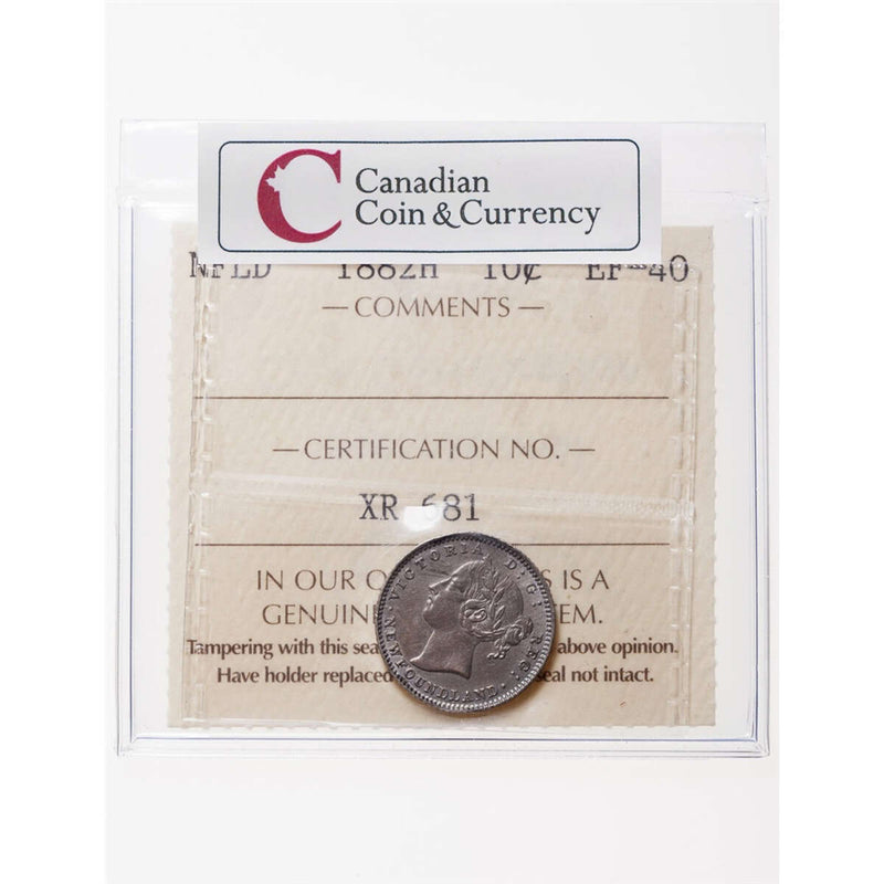 NFLD 10 cent 1882H  ICCS EF-40
