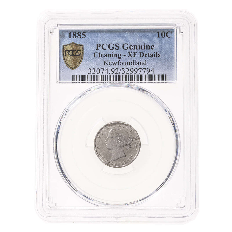 NFLD 10 cent 1885  PCGS EF-40