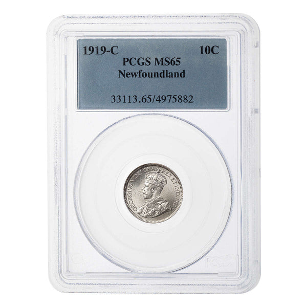 NFLD 10 cent 1919C  PCGS MS-65