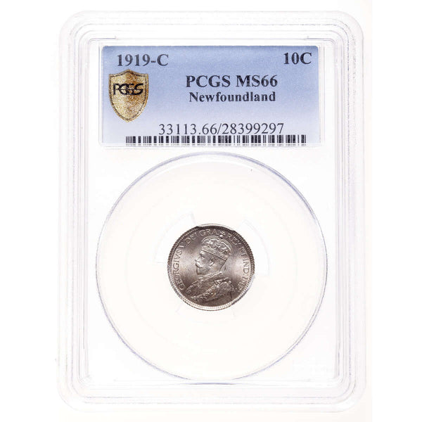 NFLD 10 cent 1919C  PCGS MS-66