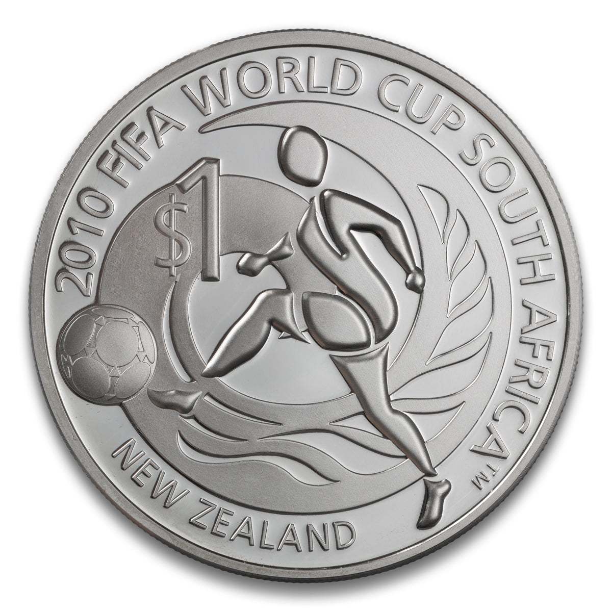 2010 $1 FIFA World Cup New Zealand - Pure Silver Coin