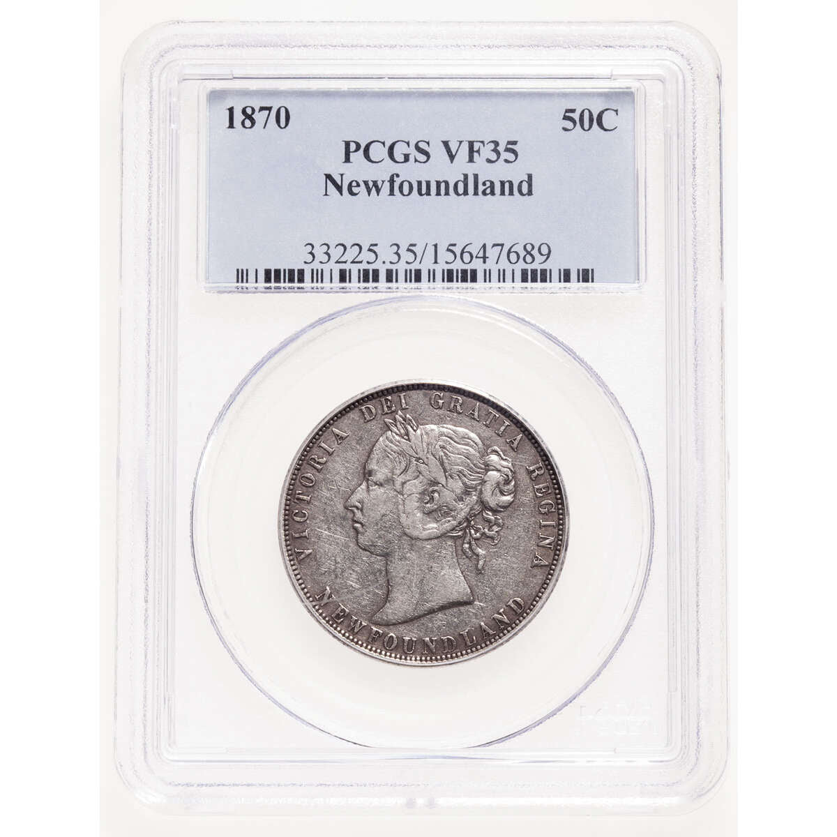 NFLD  50 cent 1870  PCGS VF-35