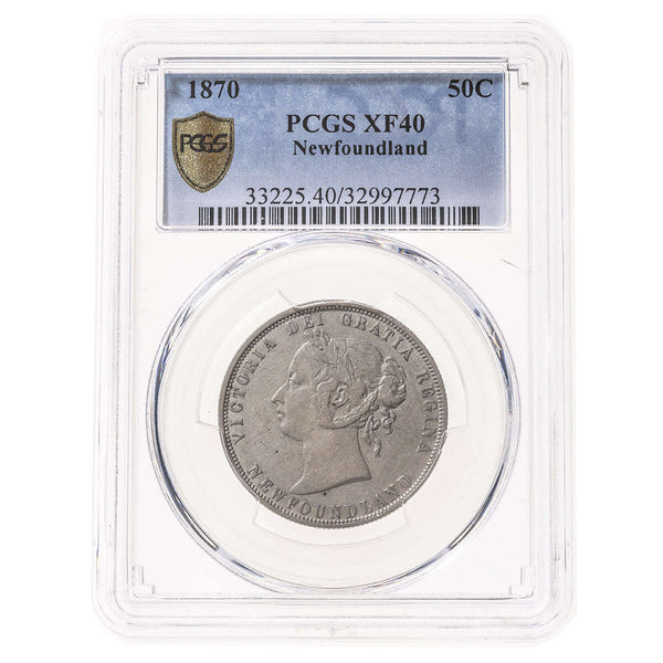 NFLD  50 cent 1870  PCGS EF-40