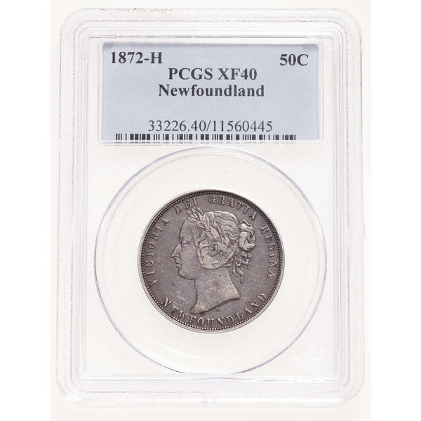 NFLD  50 cent 1872H  PCGS EF-40