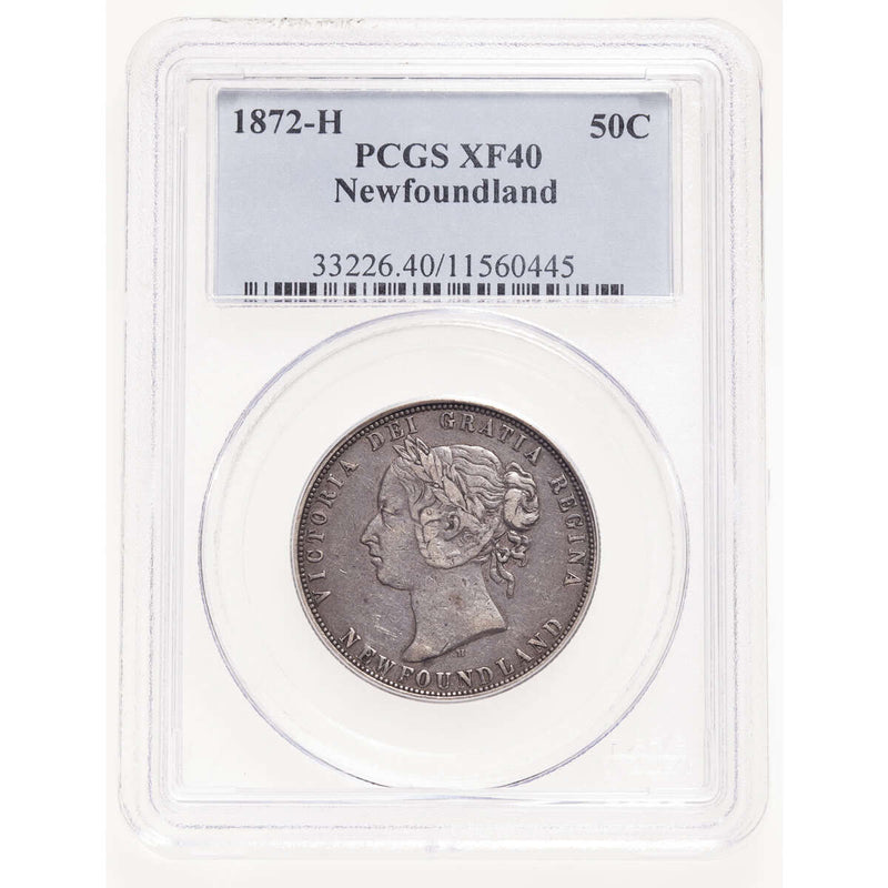 NFLD  50 cent 1872H  PCGS EF-40