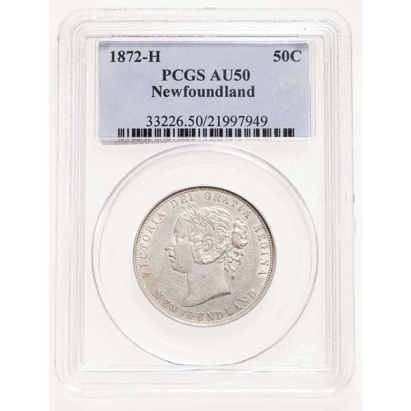 NFLD  50 cent 1872H  PCGS AU-50