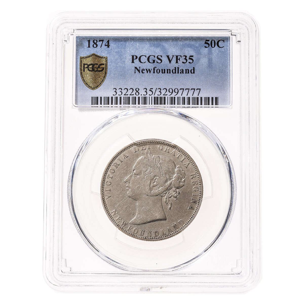 NFLD  50 cent 1874  PCGS VF-35