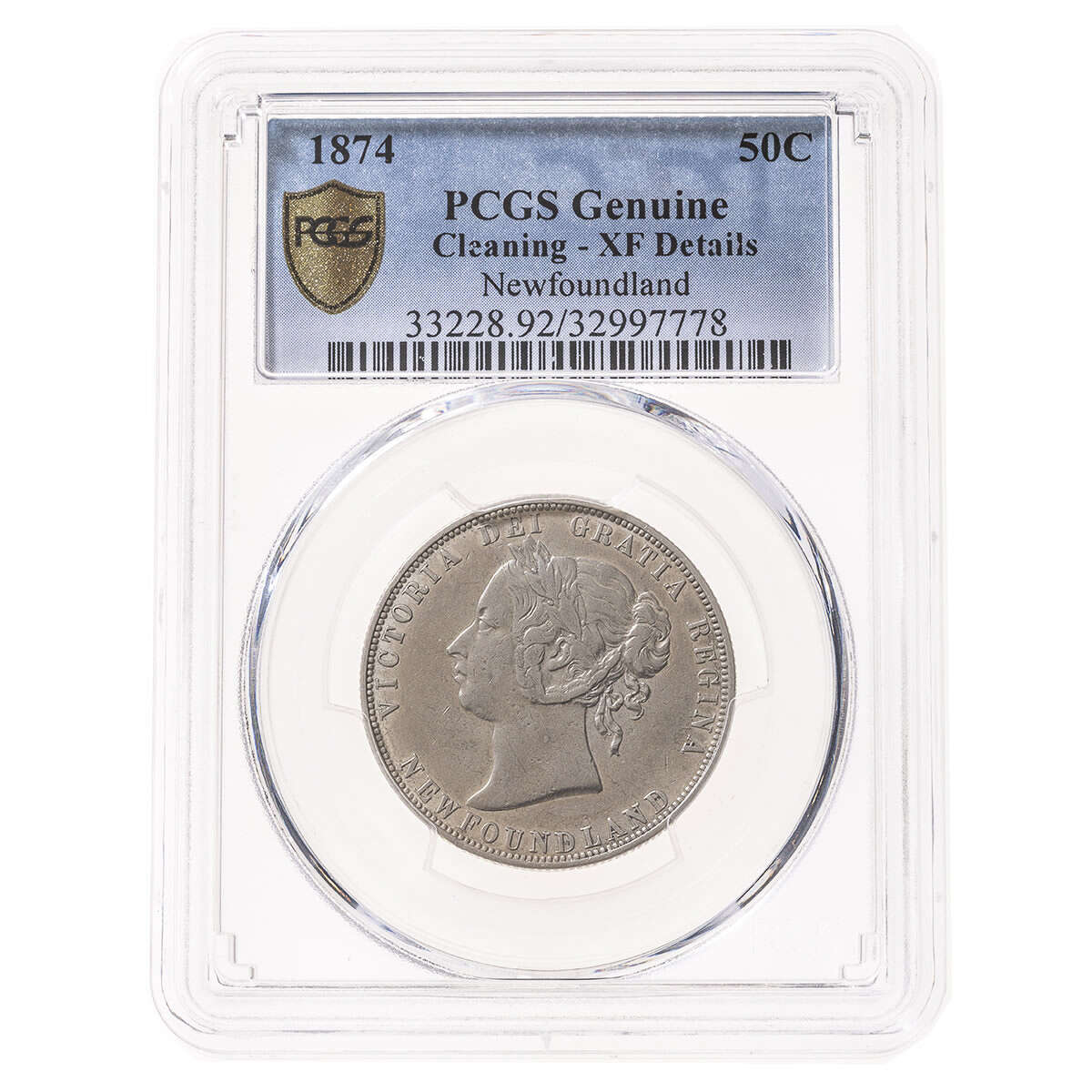 NFLD  50 cent 1874  PCGS EF-40