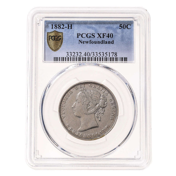 NFLD  50 cent 1882H  PCGS EF-40