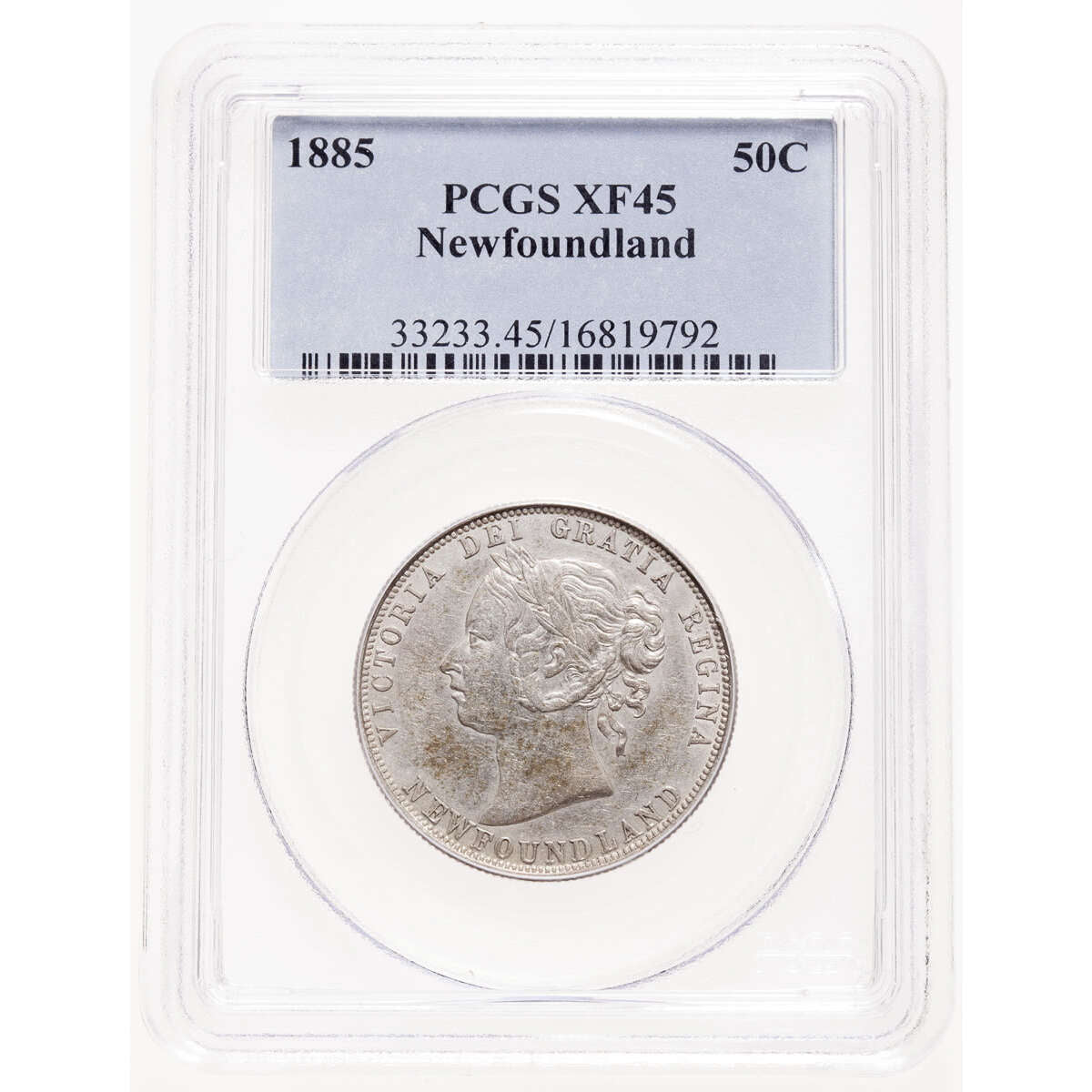 NFLD 50 cent 1885 PCGS EF-45