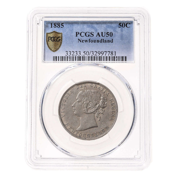 NFLD  50 cent 1885  PCGS AU-50