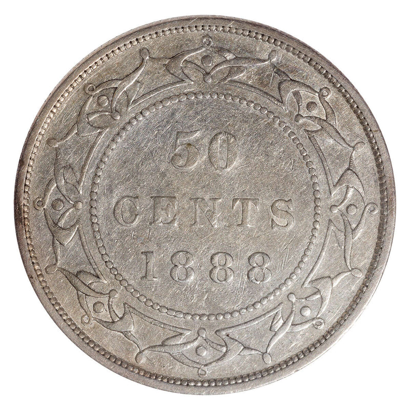 NFLD  50 cent 1888  ICCS VF-30