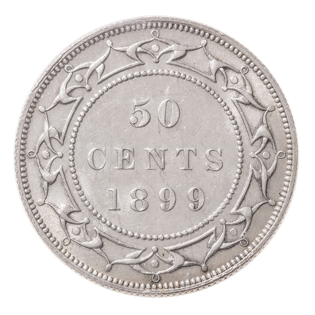 NFLD  50 cent 1899 Narrow 9's ICCS AU-58